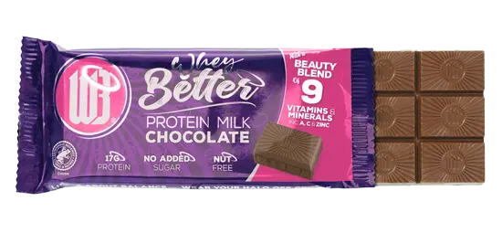 Wheybetter protein chocolate with beauty blend vitamins bar